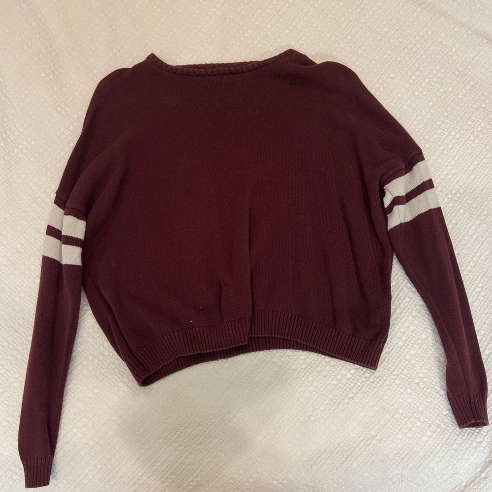 Maroon cropped sweater from Brandy Melville